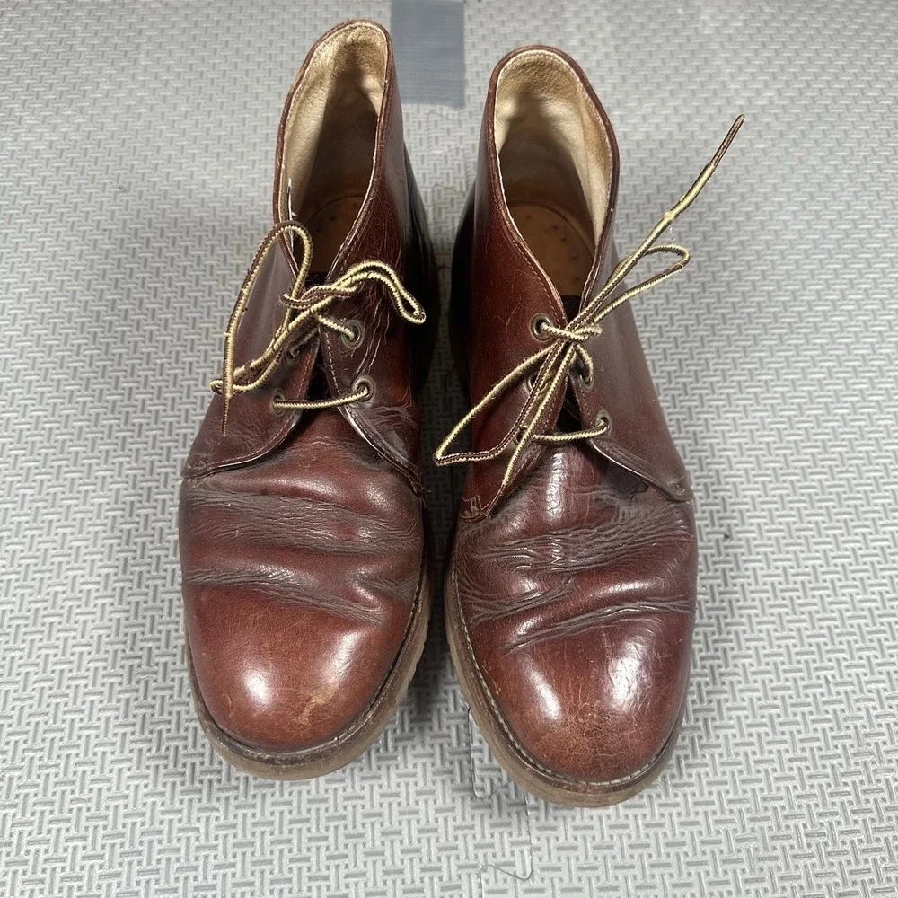 FRYE Vintage Whiskey Leather Chukka Boots Vibram Men's 9.5 D Made in USA 7151